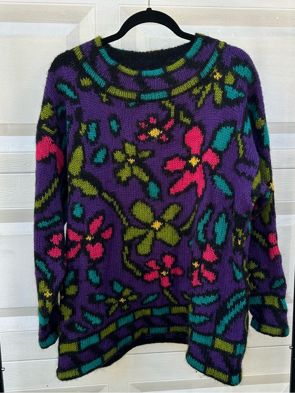 80s mohair floral sweater
